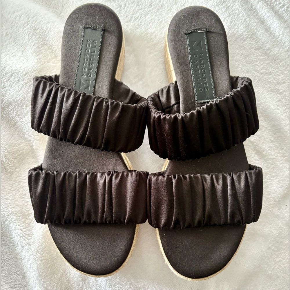 Mercedes Castillo Yolanda Satin Platform Espadrille Sandals